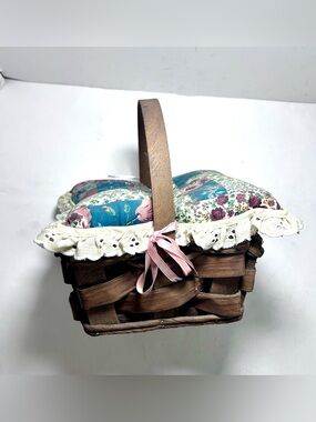 Quilted Pillow Top Basket with handle